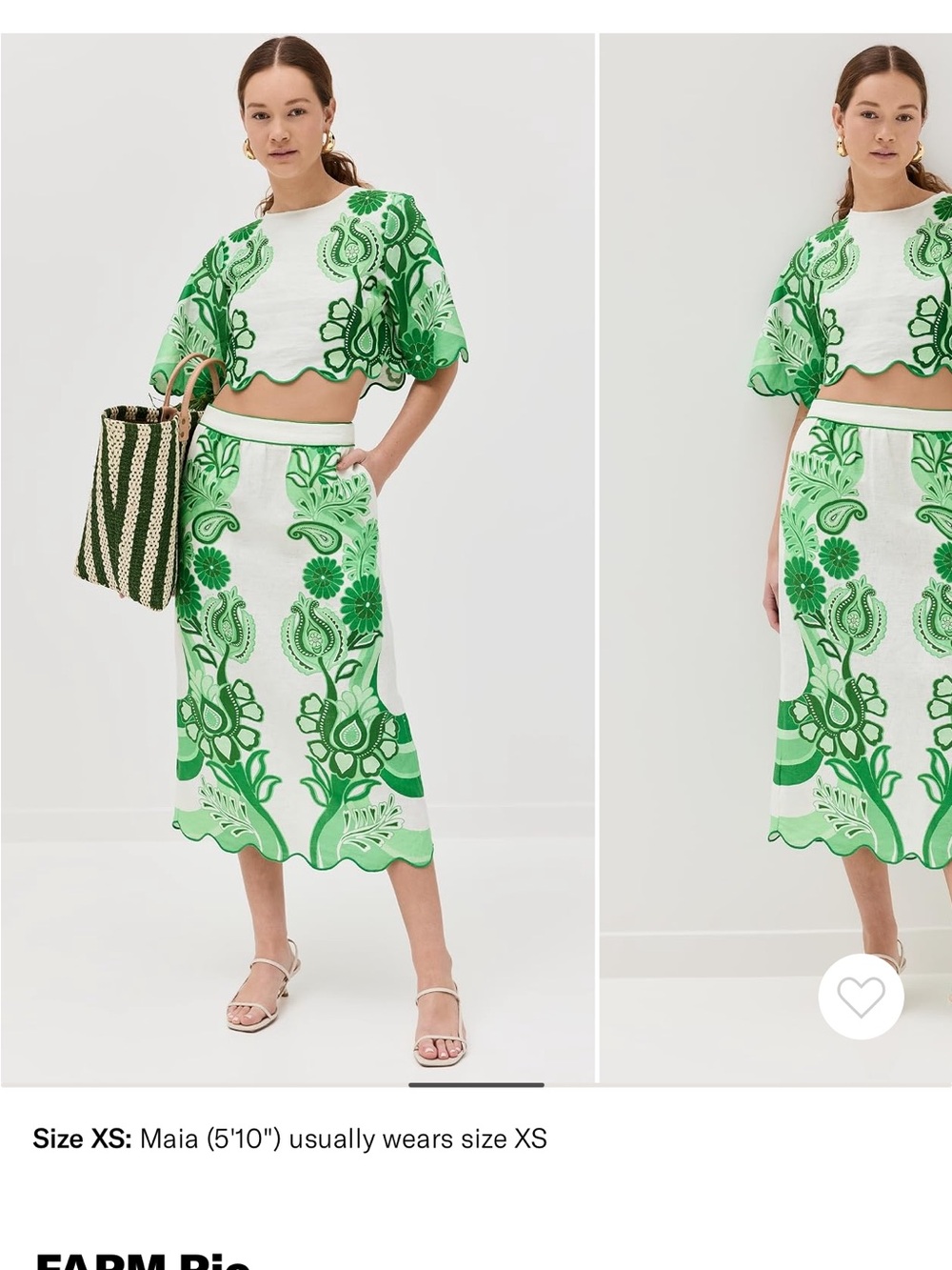 Farm Rio Festival Green Midi skirt